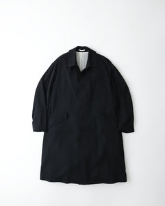 FULLED WOOL GABARDINE OVERSIZED BAL COLLAR COAT