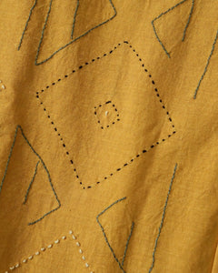 OVERSHIRT SHORT SLEEVE EMBROIDERED FABRIC YELLOW