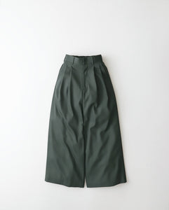 TECHNO WOOL NYLON TWO TUCK WIDE PANTS（WOMEN）