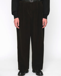 WOOL CORDUROY WIDE TAPERED TROUSERS