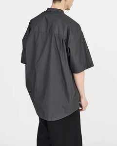 BROAD S/S OVERSIZED BAND COLLAR SHIRT