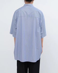BROAD STRIPE S/S OVERSIZED REGULAR COLLAR SHIRT