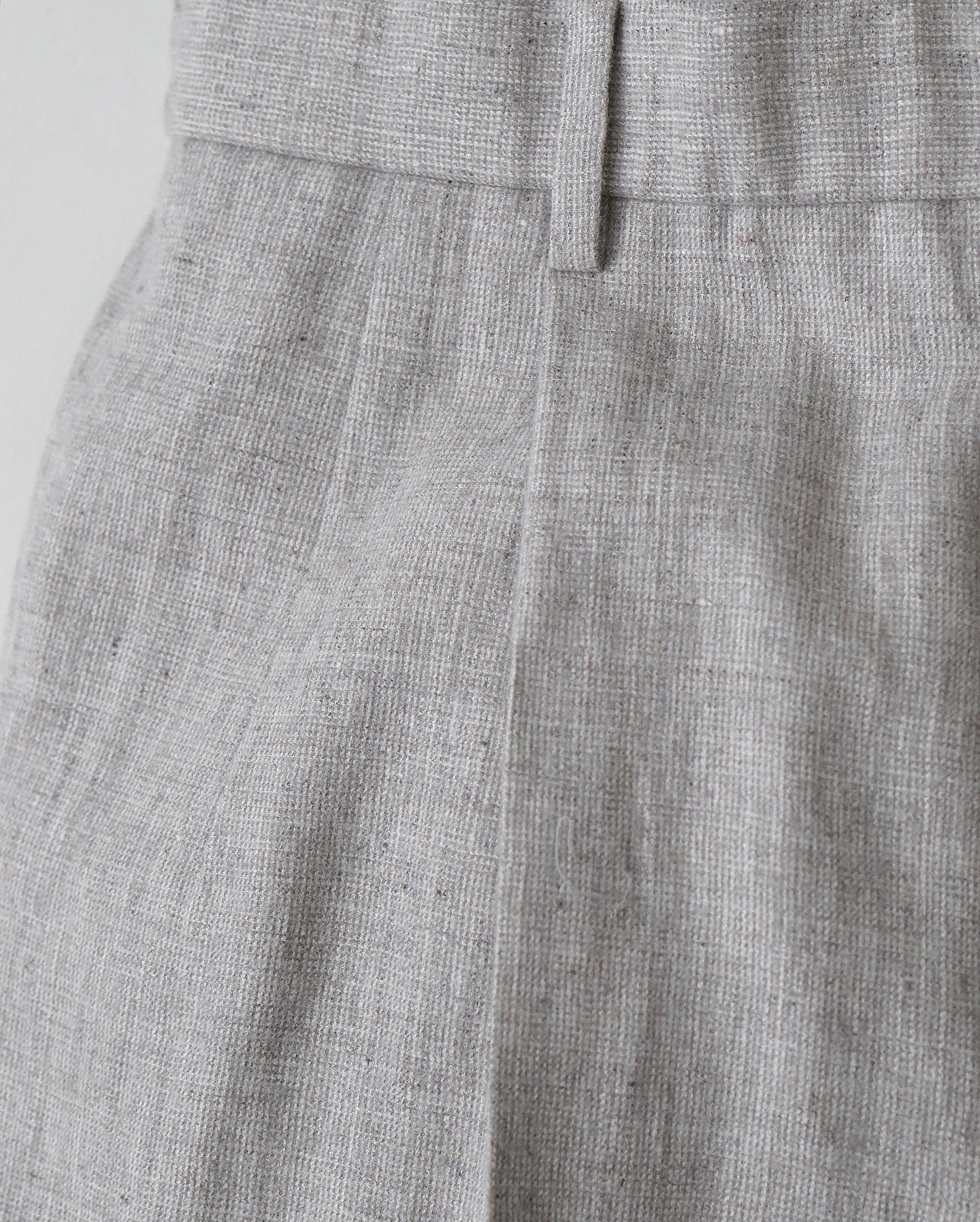 LINEN WOOL TWILL LOOSE FIT PANTS
