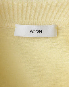 COTTON WASHI KNIT HALF SLEEVE POLO SWEATER