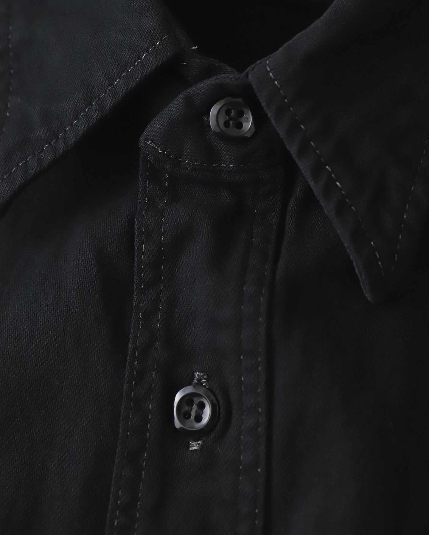 BLACK DYED DENIM SHIRT