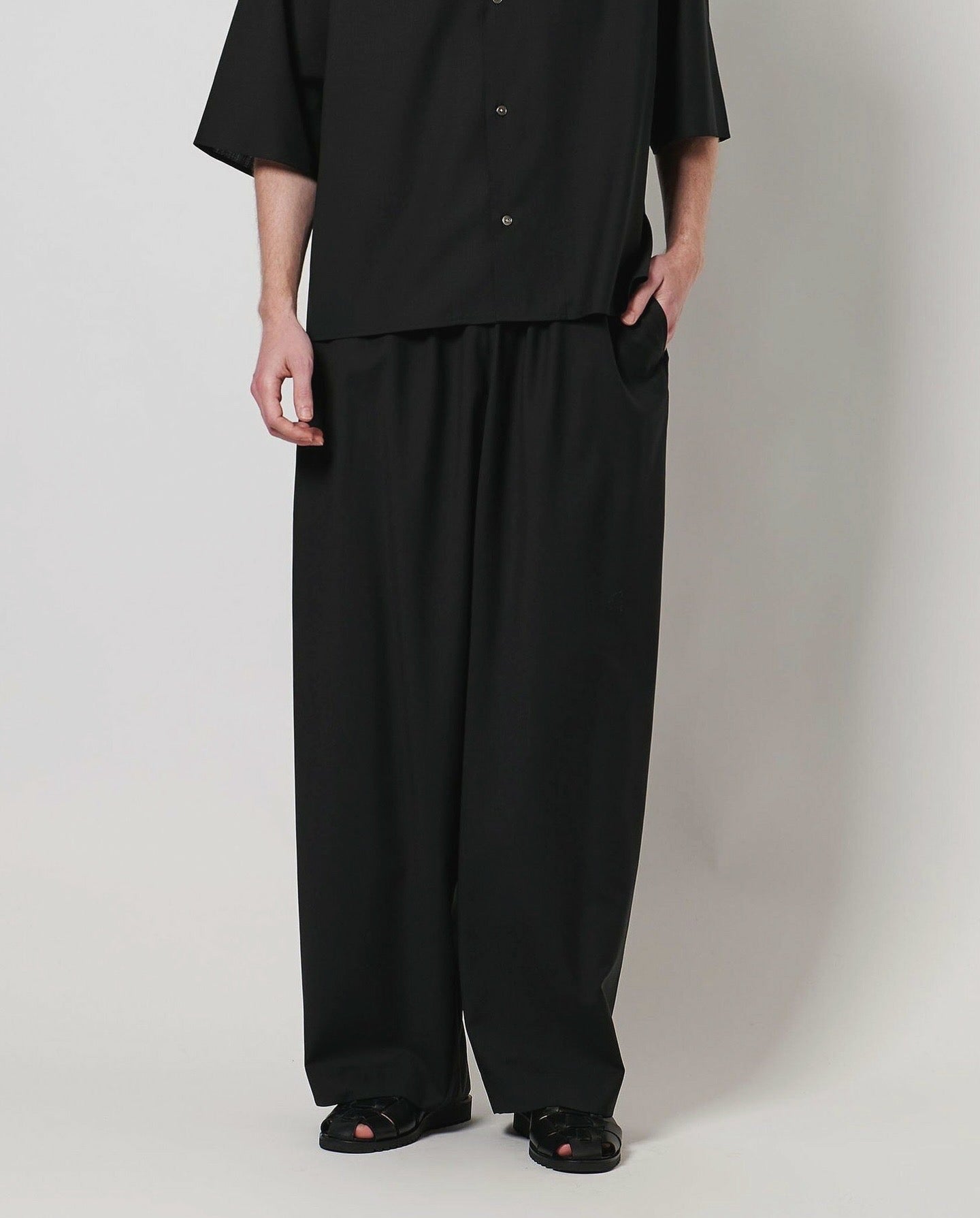 WOOL TROPICAL HAREM PANTS