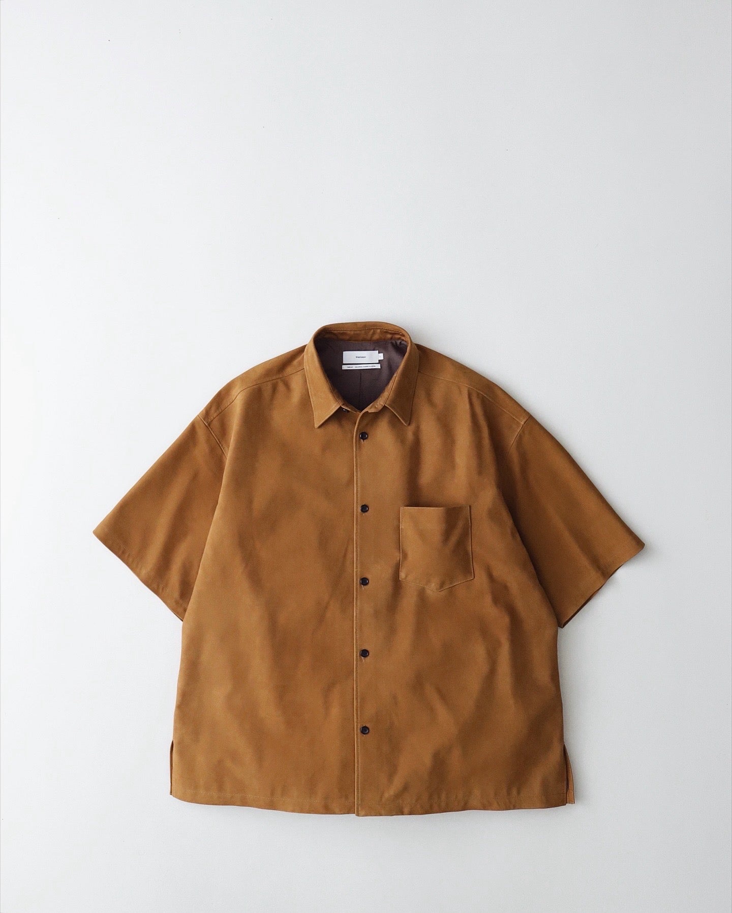 26ssGraphpaper CowNubuckLeather レザーシャツ Graphpaper COW NUBUCK LEATHER S/S OVERSIZED REGULAR COLLAR SHIRT