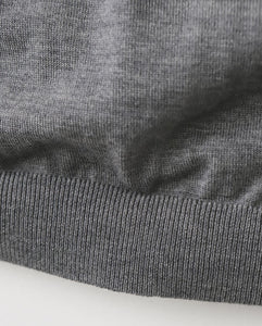 WOOL KNIT HENLEY NECK SWEATER