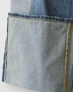 LEVI'S TURN-UP PATCH WORK DENIM PANTS