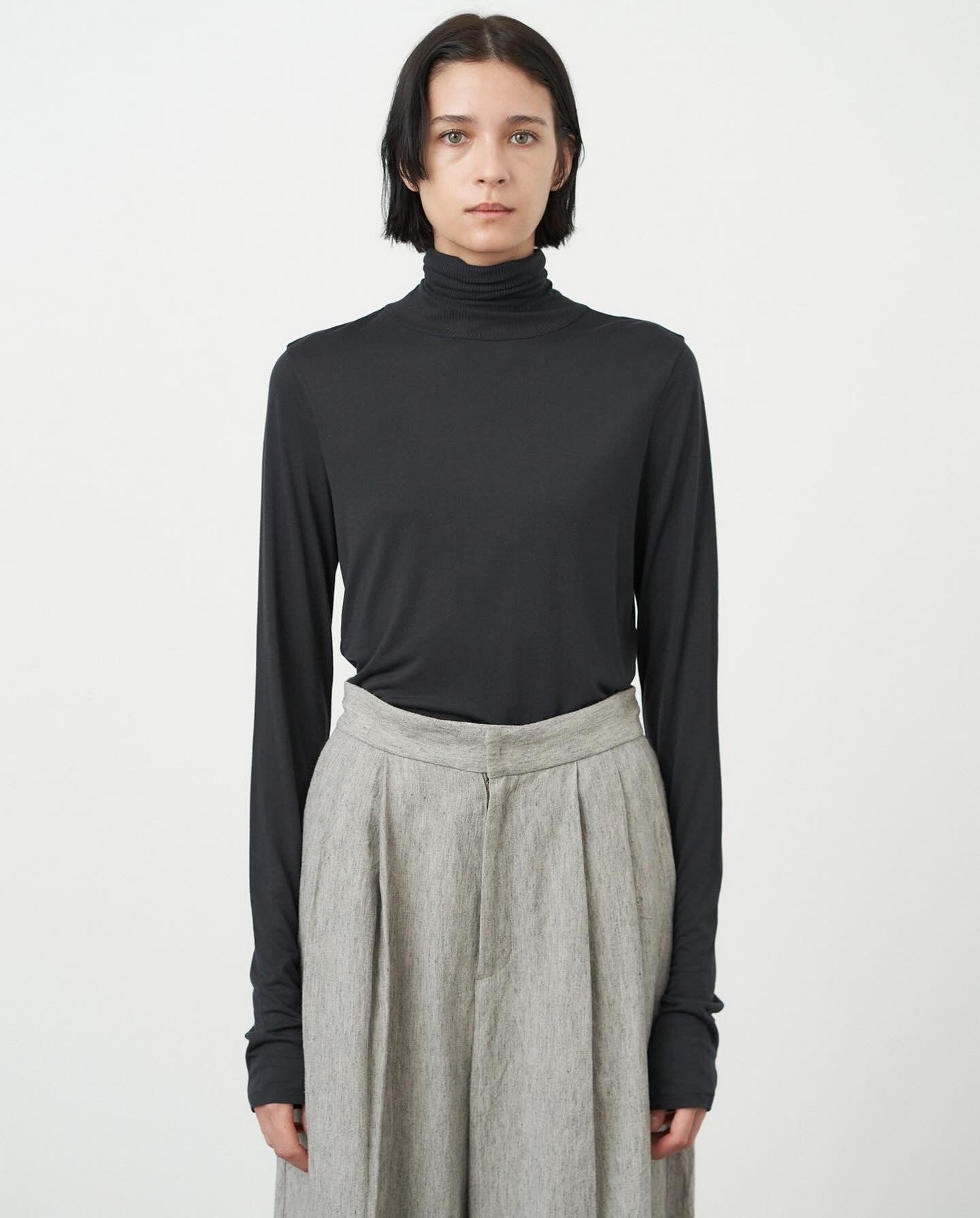 MODAL SILK JERSEY TURTLENECK