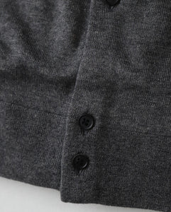 GARMENT DYED CASHMERE SILK CREWNECK CARDIGAN（WOMEN）