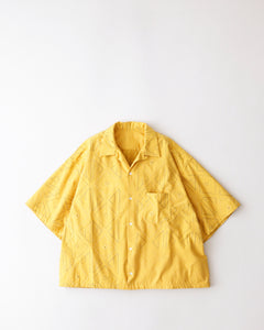 OVERSHIRT SHORT SLEEVE EMBROIDERED FABRIC YELLOW