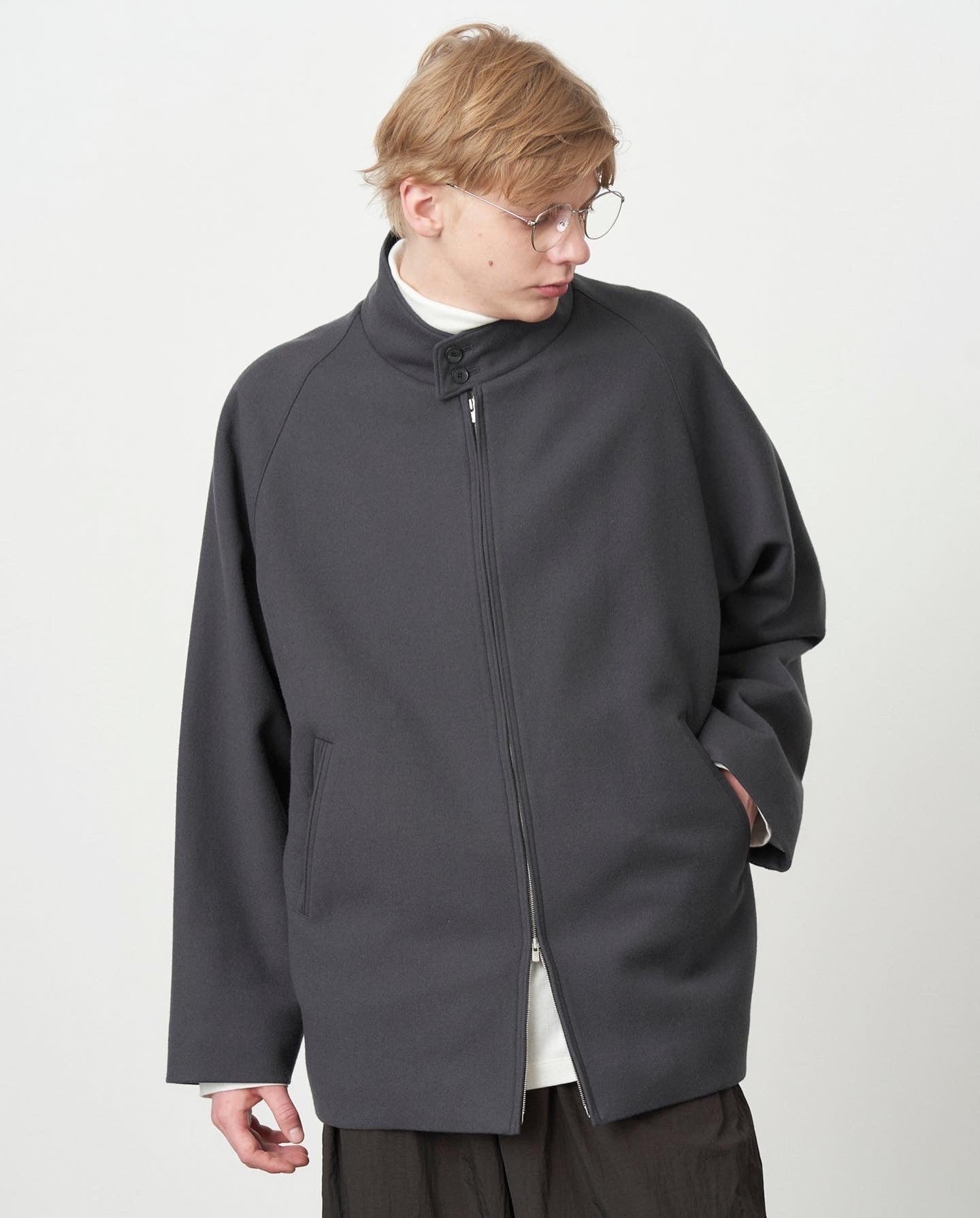 SUPER 160S DOUBLE SAXONY HARRINGTON JACKET