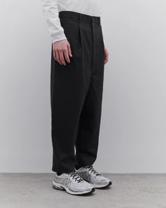 WOOL TROPICAL ONE TUCK WIDE PANTS