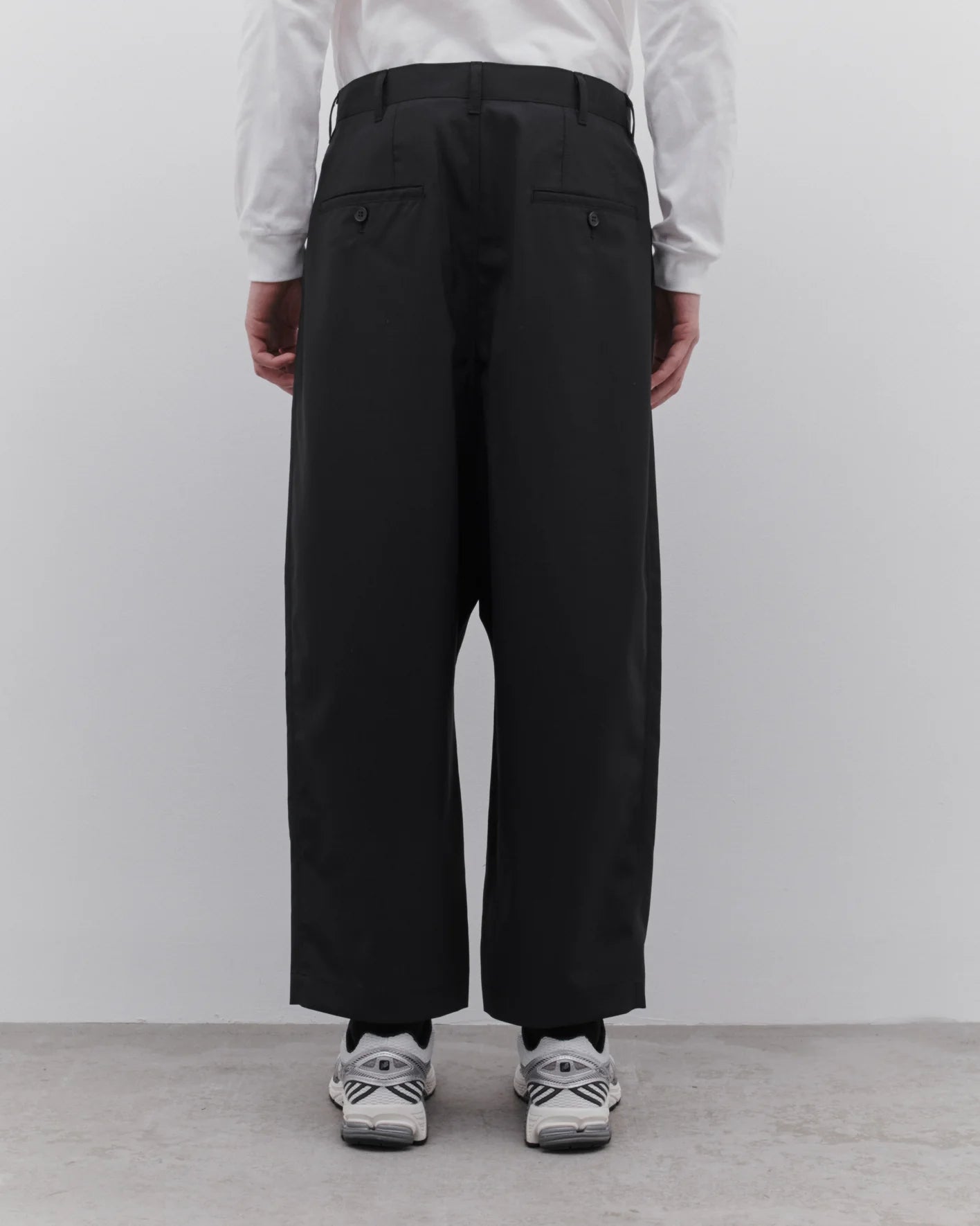 WOOL TROPICAL ONE TUCK WIDE PANTS