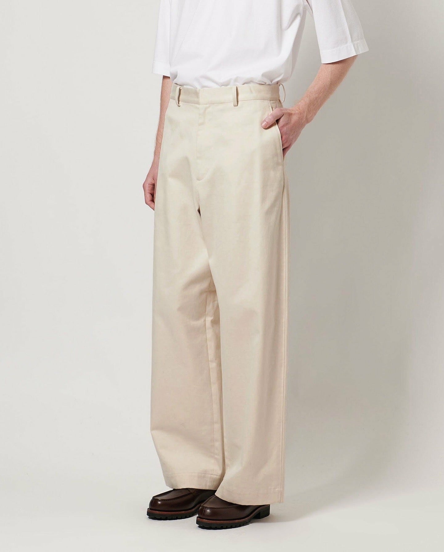 COTTON SATIN BAGGY PANTS