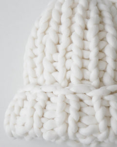 MERINO WOOL HAND-KNITTED BONNET