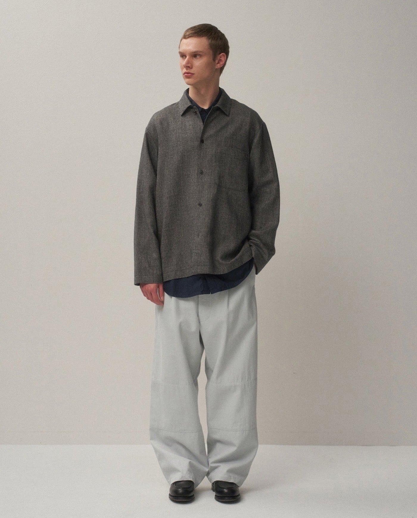 LINEN WOOL TWILL SHIRT JACKET