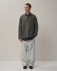 LINEN WOOL TWILL SHIRT JACKET