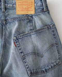 LEVI'S TURN-UP PATCH WORK DENIM PANTS