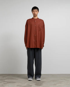 SILICON POPLIN OVERSIZED BAND COLLAR SHIRT