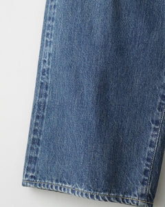 WASHED DENIM WIDE PANTS