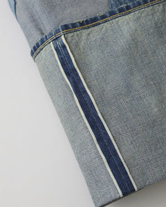 LEVI'S TURN-UP PATCH WORK DENIM PANTS