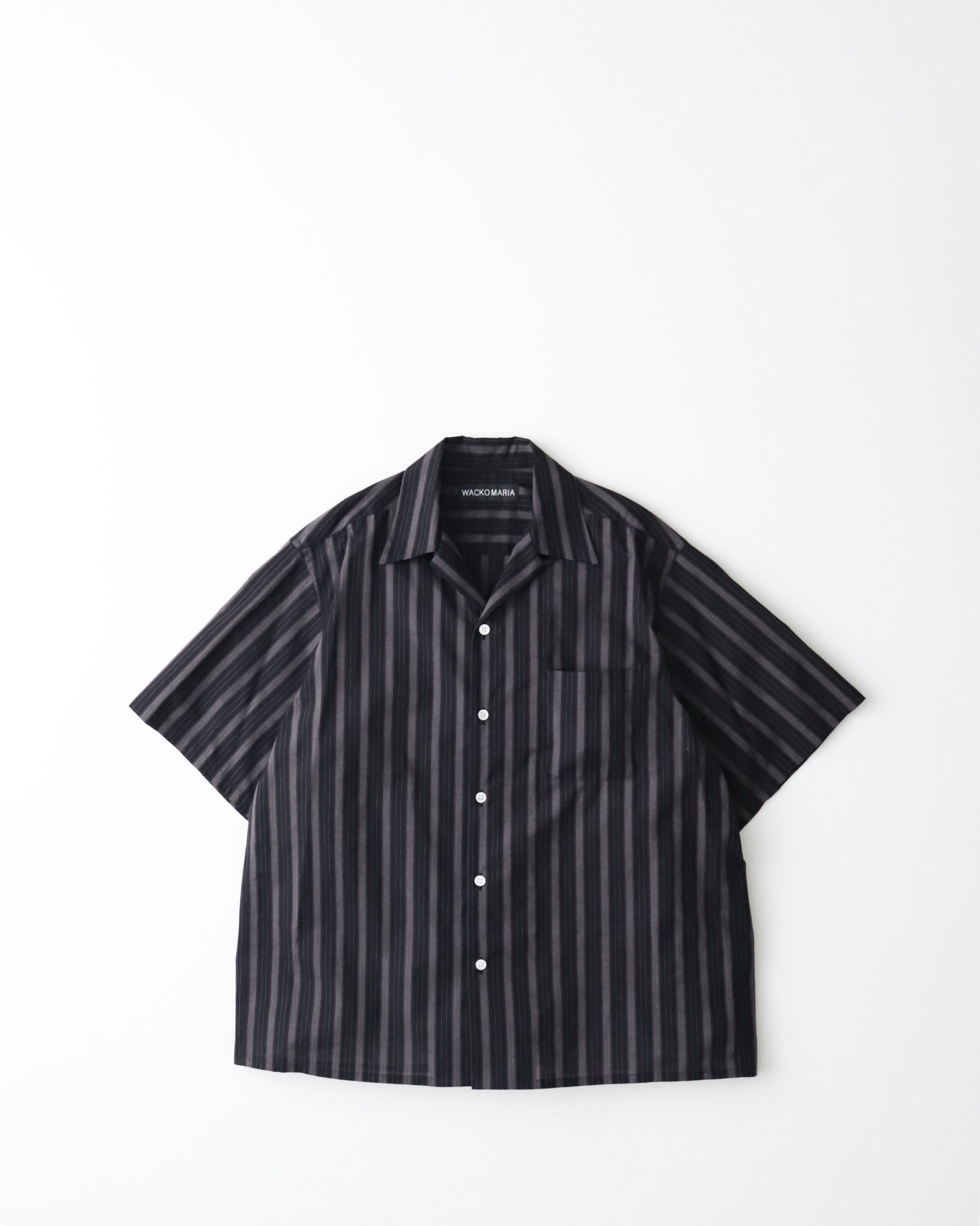 STRIPED OPEN COLLAR SHIRT