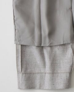 LINEN WOOL TWILL TUCKED EASY PANTS（WOMEN）
