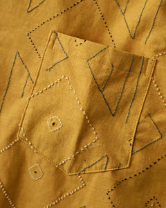 OVERSHIRT SHORT SLEEVE EMBROIDERED FABRIC YELLOW