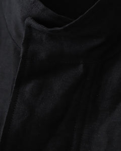 BACK SATIN LINEN CUPRO SHORT MODS COAT