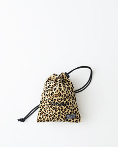 LEOPARD VELOUR DRAWSTRING BAG