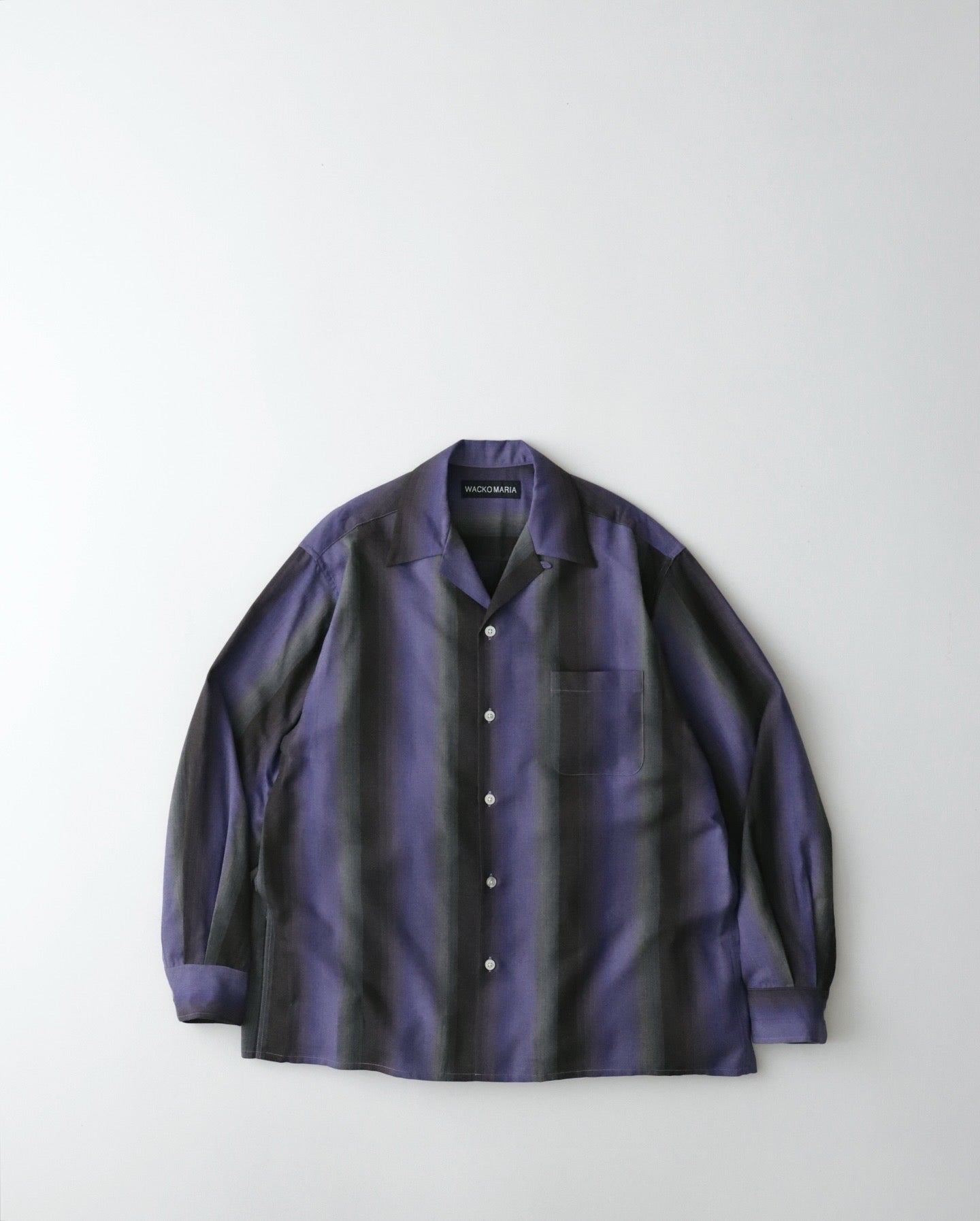 OMBRE STRIPE OPEN COLLAR SHIRT