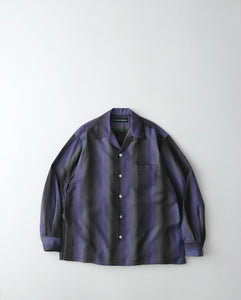 OMBRE STRIPE OPEN COLLAR SHIRT