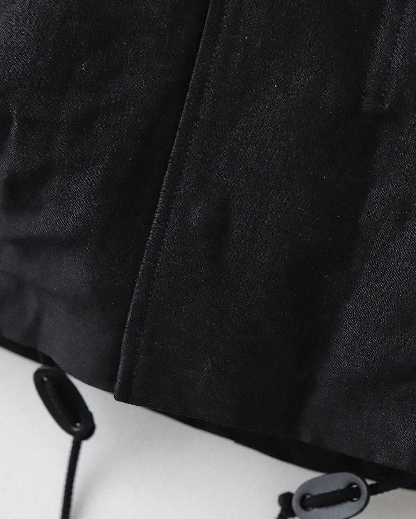 BACK SATIN LINEN CUPRO SHORT MODS COAT