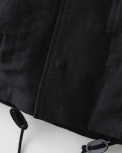 BACK SATIN LINEN CUPRO SHORT MODS COAT