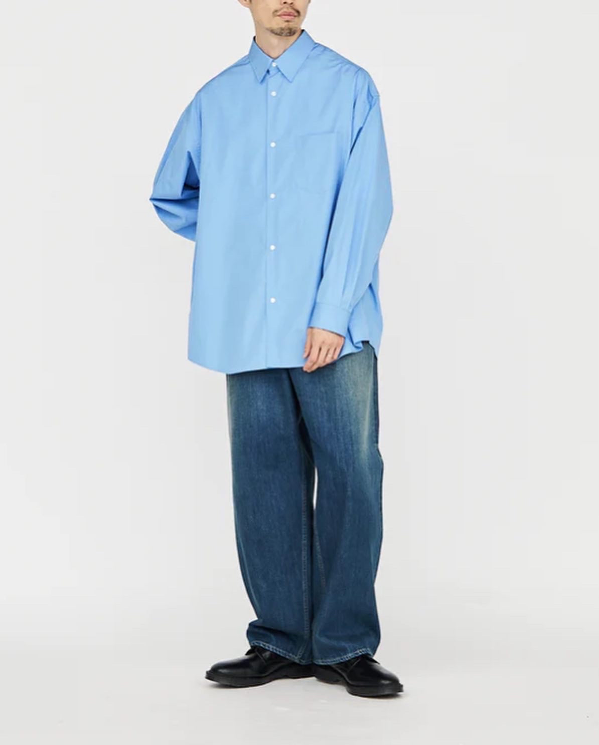 HIGH COUNT REGULAR COLLAR ROUND CUT OVERSIZED  SHIRT