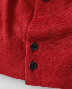 GARMENT DYED CASHMERE SILK CREWNECK CARDIGAN（WOMEN）