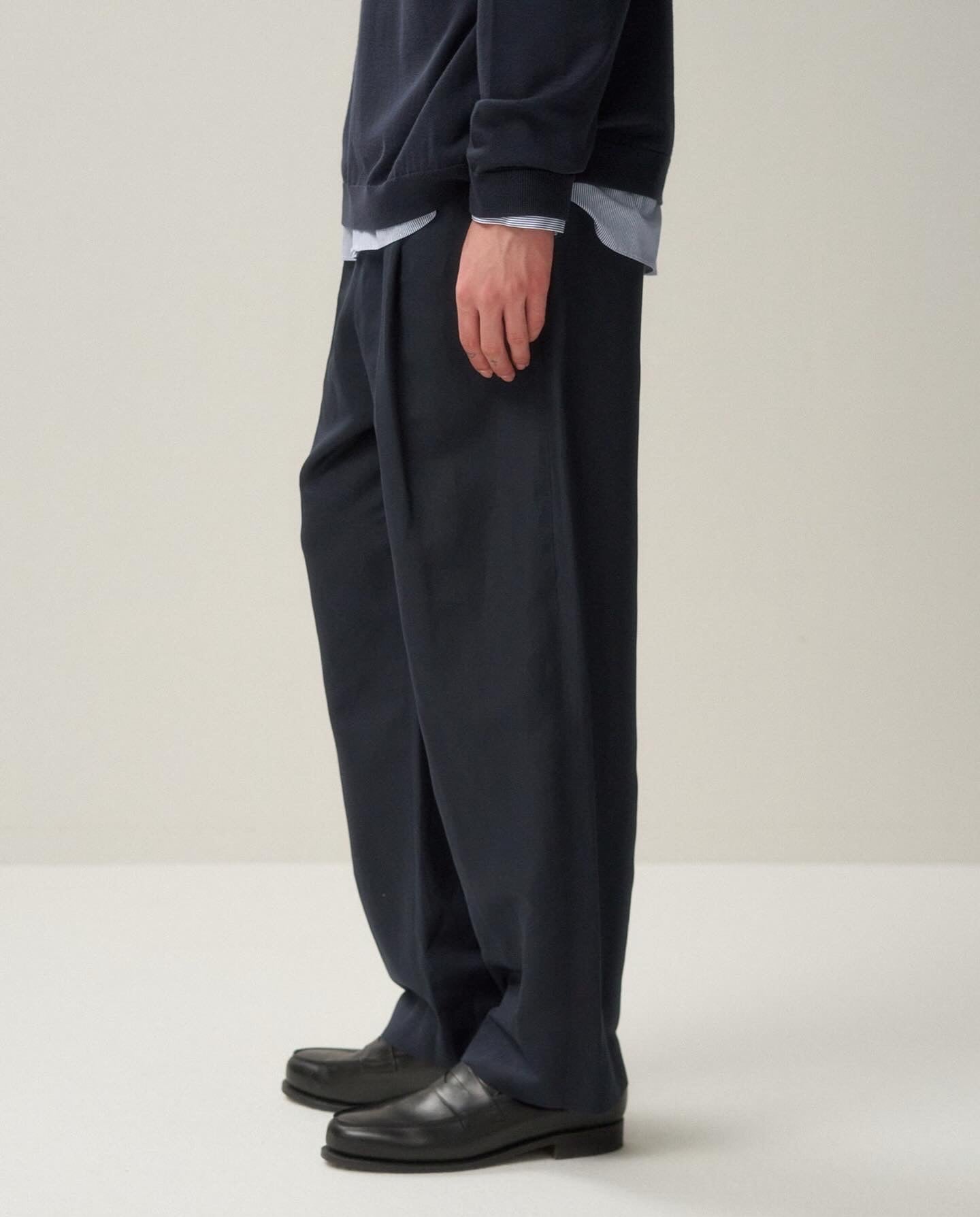 SILK WASHI TWILL WIDE PANTS