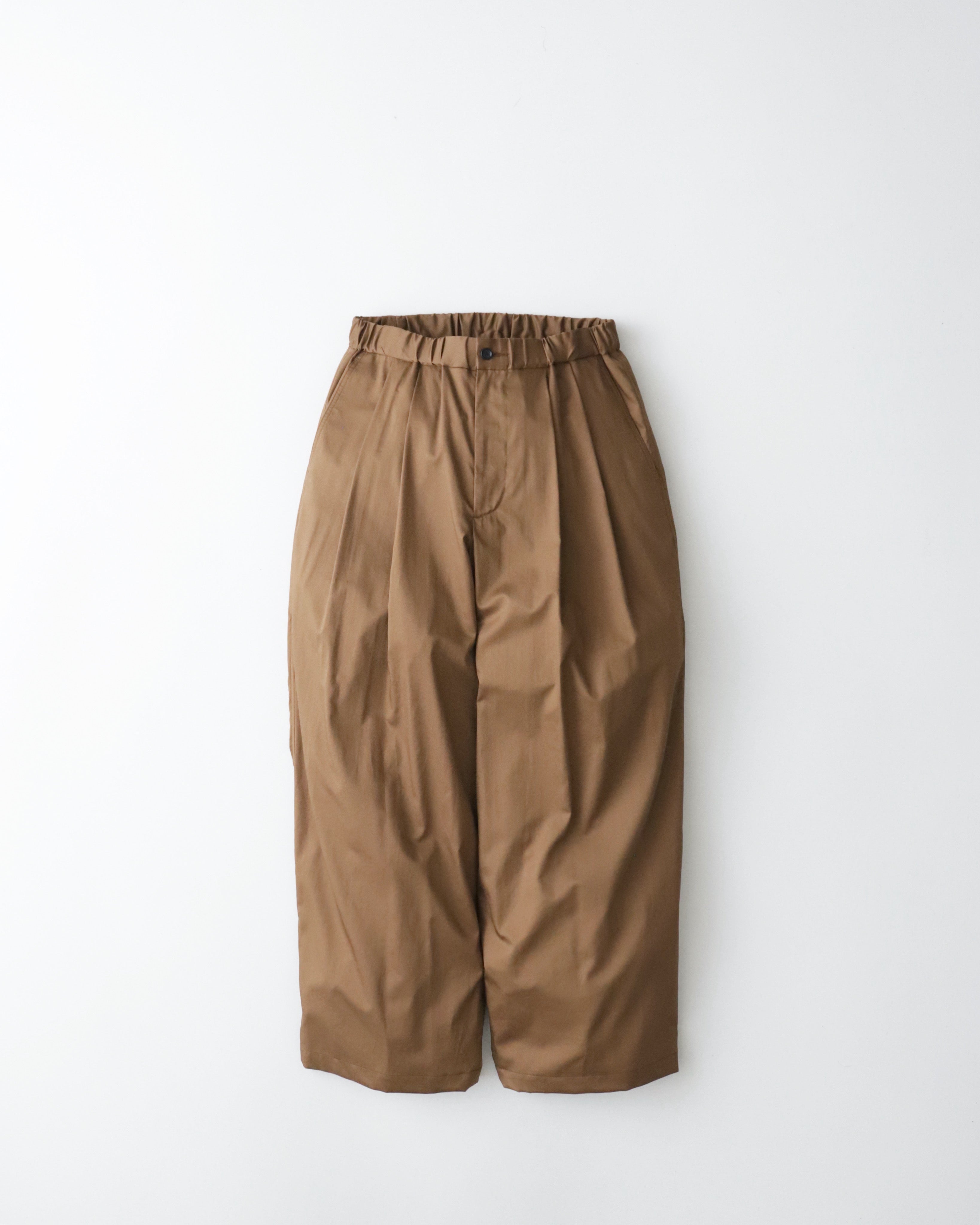 SILICON POPLIN TWO TUCK EASY PANTS