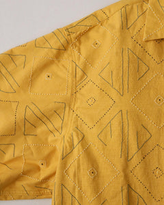 OVERSHIRT SHORT SLEEVE EMBROIDERED FABRIC YELLOW