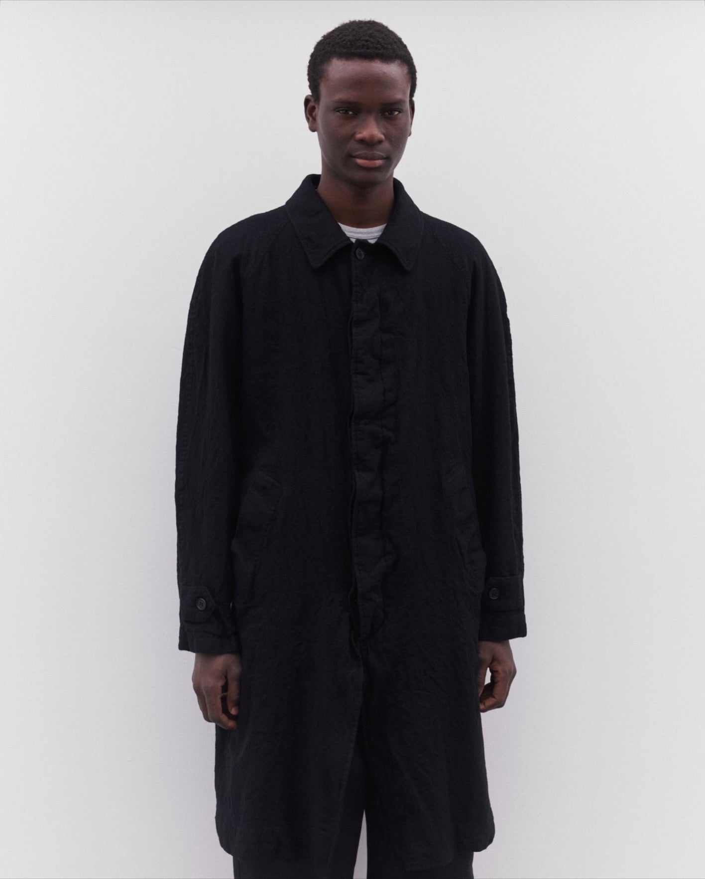 WOOL SERGE FULLING COAT