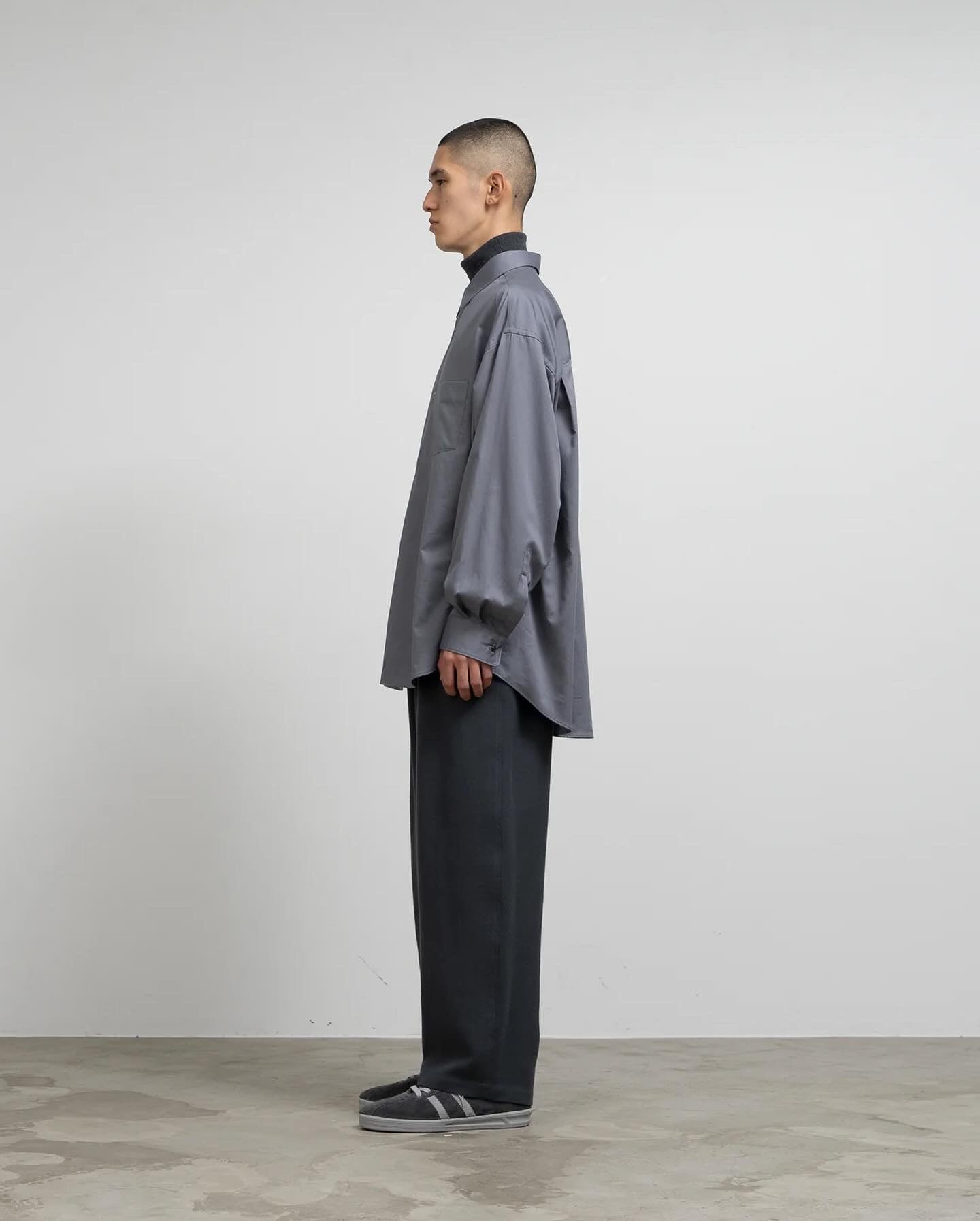 SILICON POPLIN OVERSIZED REGULAR COLLAR SHIRT