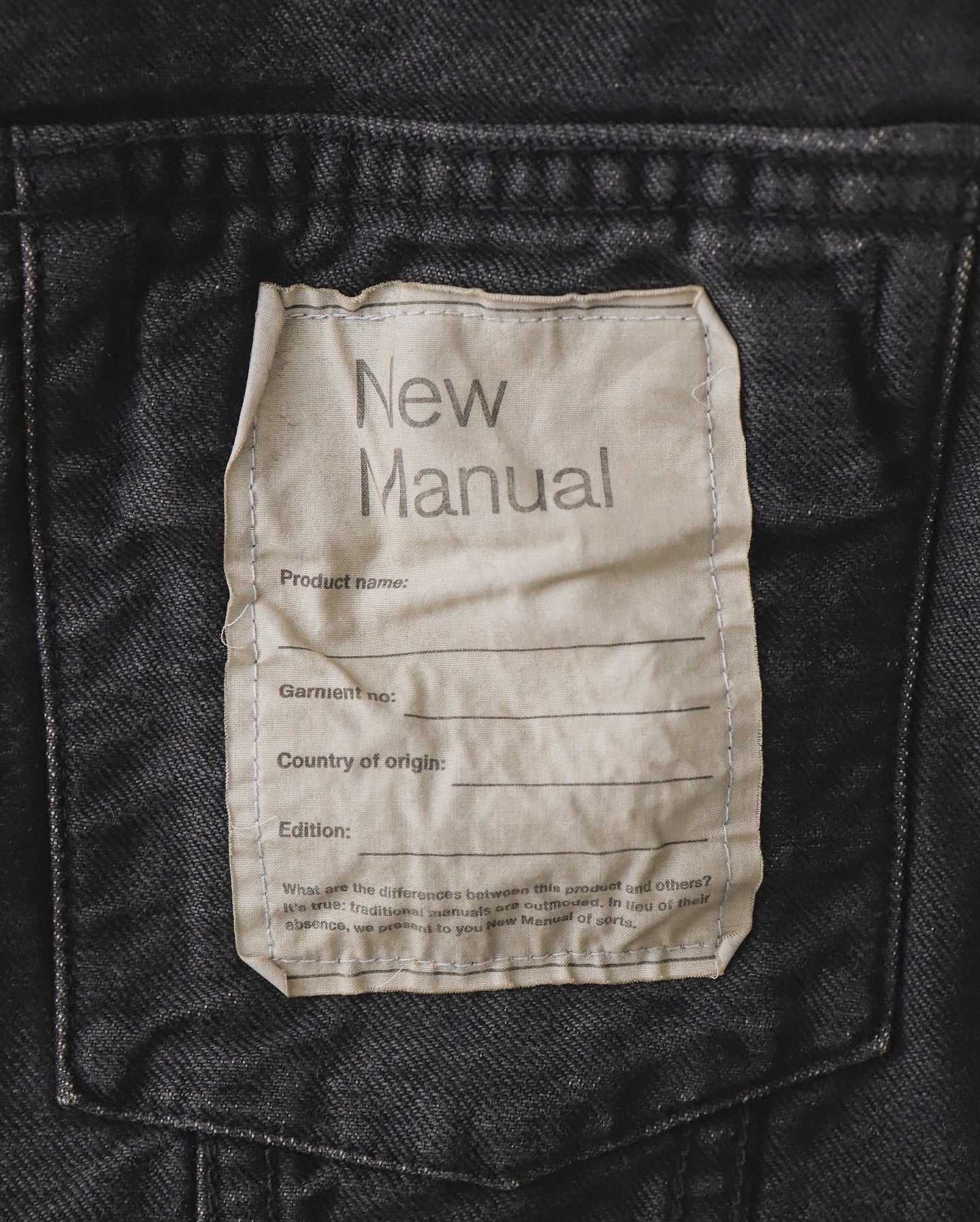 NEW MANUAL BLACK DENIM TRACKER JACKET