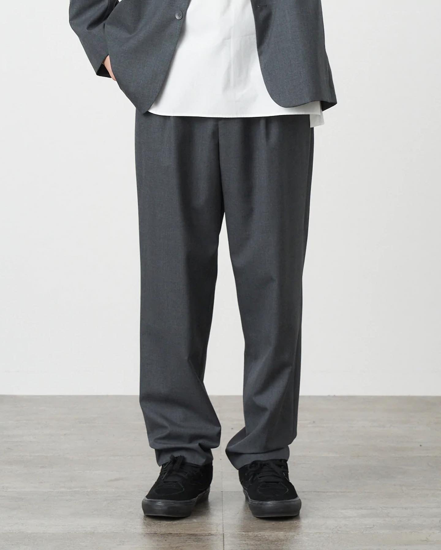 WOOL TROPICAL TAPERED EASY PANTS