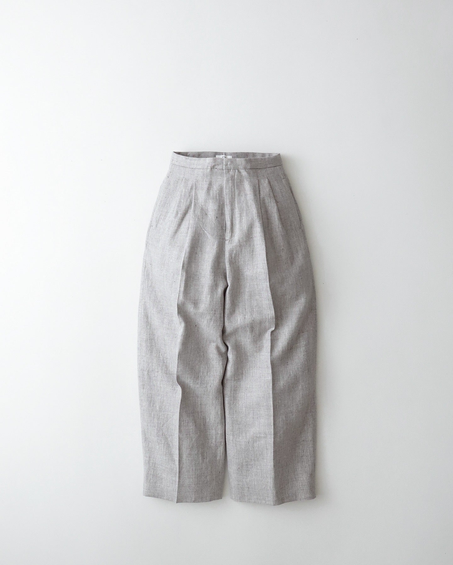 LINEN WOOL TWILL TUCKED EASY PANTS（WOMEN）