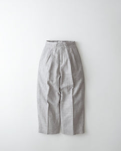 LINEN WOOL TWILL TUCKED EASY PANTS（WOMEN）