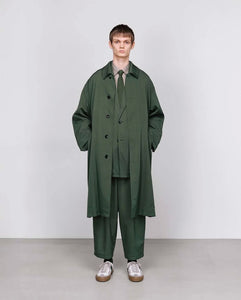 FULLED WOOL GABARDINE OVERSIZED BAL COLLAR COAT