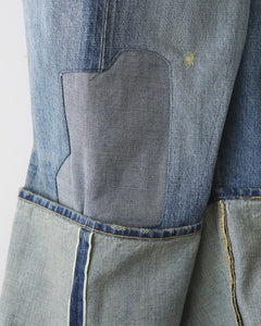 LEVI'S TURN-UP PATCH WORK DENIM PANTS