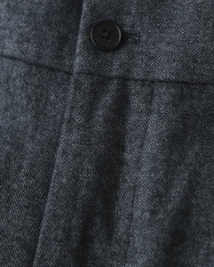 LINEN WOOL TWILL LOOSE FIT PANTS